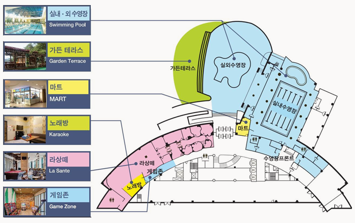 레이크 호텔 1F 안내도