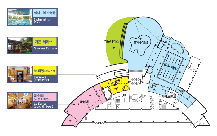 레이크 호텔 1F 안내도