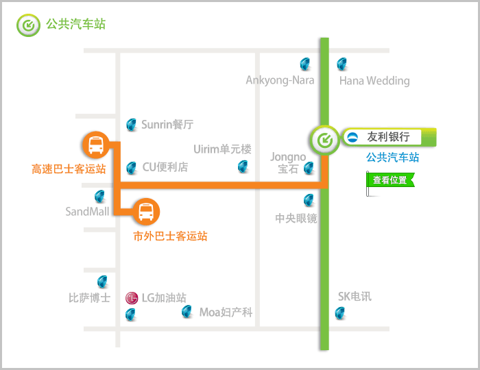 高速/市外巴士客运站的穿梭巴士站