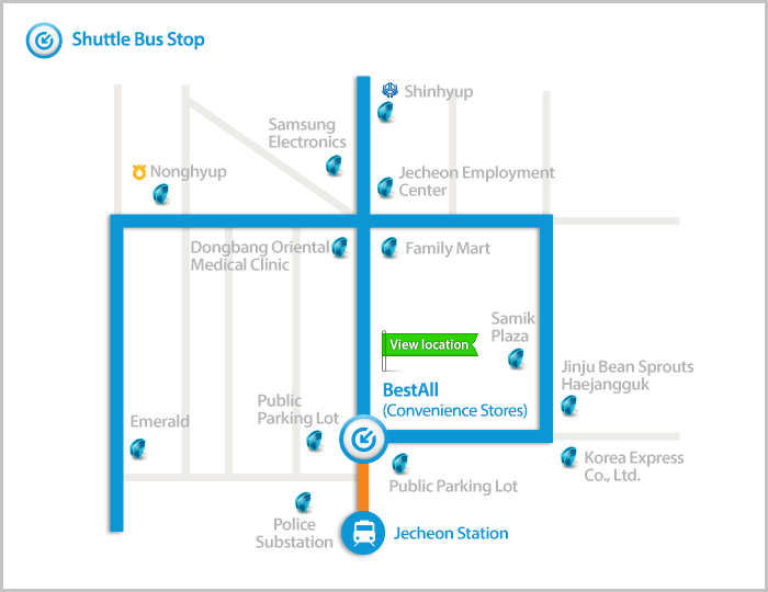 Shuttle Bus Stop at the Jecheon Station