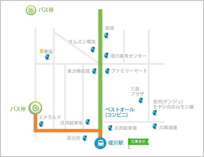 堤川駅から市内バス乗り場