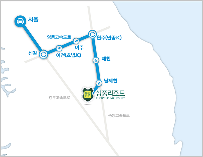 서울출발(경부고속도로 이용) 길안내